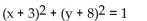 <strong>Write the equation of the circle with the given center and radius. Center (-8, -3), radius 1</strong> A) B) C) D)
