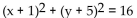 <strong>Write the equation of the circle. Assume the radius is a whole number. </strong> A) B) C) D)