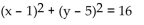 <strong>Write the equation of the circle. Assume the radius is a whole number. </strong> A) B) C) D)