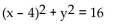 <strong>Write the equation of the circle. Assume the radius is a whole number. </strong> A) 4 B) C) D)