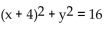 <strong>Write the equation of the circle. Assume the radius is a whole number. </strong> A) 4 B) C) D)