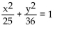 <strong>Find the equation of the ellipse satisfying the given conditions. (6, 0), (-6, 0), (0, 5), (0, -5) are the endpoints of the major and minor axes.</strong> A) B) C) D)