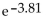 Approximate the following value. Round to four decimal places. -