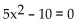 <strong>Solve the equation by the quadratic formula. </strong> A) B) C) D)