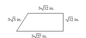 Find the perimeter of the figure in radical form with the radicals simplified. -
