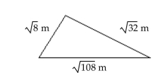 Find the perimeter of the figure in radical form with the radicals simplified. -
