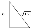 Solve the problem. -Use the Pythagorean Theorem to find the length of the unknown side of the triangle. Write the answer as a radical in simplified form.