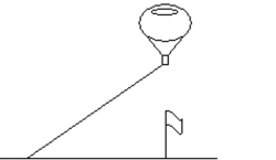 Solve the problem. -A balloon is secured to rope that is staked to the ground. A breeze blows the balloon so that the rope is taut while the balloon is directly above a flag pole that is 30 feet from where the rope is staked down. Find the Altitude of the balloon if the rope is 70 feet long.