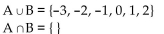 <strong>Find A ᴗ B and A ∩ B for the sets A and B. A = {-3, -2, -1}, B = {0, 1, 2}</strong> A) B) C) D)