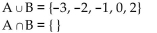 <strong>Find A ᴗ B and A ∩ B for the sets A and B. A = {-3, -2, -1}, B = {0, 1, 2}</strong> A) B) C) D)