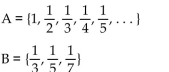 <strong>Find A ᴗ B and A ∩ B for the sets A and B. </strong> A) B) C) D) A