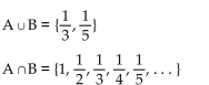 <strong>Find A ᴗ B and A ∩ B for the sets A and B. </strong> A) B) C) D) A