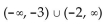 <strong>Solve the inequality and give the solution in interval notation. x + 7 < 4 or -7x < 14</strong> A) B) C) D) (-3, -2)