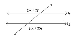 <strong>Find the measures of the marked angles. are parallel. </strong> A) 118°, 118° B) 118°, 98° C) 83°, 133° D) 133°, 133°