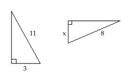 <strong>The figures are similar. Find the length of the side marked x. </strong> A) 264 B) 2.2 C) 4.1 D) 29.3
