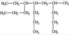 <strong>Which is the correct name for the molecule depicted below? </strong> A) 2,4,5-tripropylheptane B) 6-methyl-3,4-dipropylnonane C) 4-ethyl-5,7-dipropyloctane D) 5-ethyl-2,4-dipropyloctane E) 4-ethyl-7-methyl-5-propyldecane