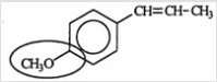 <strong>Anethole, a derivative of anise, is used in flavoring and as perfume in soap and toothpaste. Identify the functional group circled. </strong> A) Aldehyde B) Ketone C) Alcohol D) Ester E) Ether