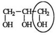 <strong>Glycerin is used in cosmetics as a moisturizer. Identify the functional group circled. </strong> A) Carboxylic acid B) Alcohol C) Ester D) Ether E) Aldehyde