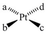 <strong>How many geometric isomers can the following square-planar complex have? </strong> A) 1 B) 2 C) 3 D) 4 E) 6