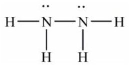 <strong>Hydrazine, N<sub>2</sub>H<sub>4</sub>, is a good reducing agent that has been used as a component in rocket fuels. Select its Lewis structure.</strong> A) B) C) D) E) None of the choices is correct.