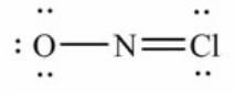 <strong>Select the correct Lewis structure for NOCl, a reactive material used as an ionizing solvent.</strong> A) B) C) D) E) None of these choices is correct.