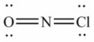 <strong>Select the correct Lewis structure for NOCl, a reactive material used as an ionizing solvent.</strong> A) B) C) D) E) None of these choices is correct.