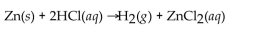 <strong> When 25.0 g of Zn reacts, how many L of H<sub>2</sub> gas are formed at STP?</strong> A)0.382 L B)22.4 L C)0.0171 L D)8.56 L E)4.28 L