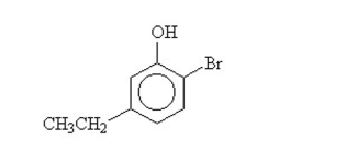 <strong>What is the name for this compound? </strong> A)4-bromo-1-ethyl-5-phenol B)6-bromo-3-ethylphenol C)2-bromo-5-methylphenol D)2-bromo-5-ethylcyclohexanol E)2-bromo-5-ethylphenol