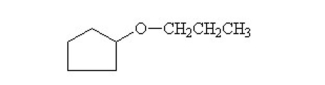 <strong>What is the common name of this compound? </strong> A)propylcyclopentanol B)cyclopentyl propyl ketone C)3-cyclopentylpropanol D)cyclopentyl propyl ether E)1-cyclopropyl-1-propylalcohol