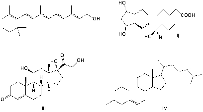 <strong>Which structure is a cortisone? </strong> A) I B) II C) III D) IV