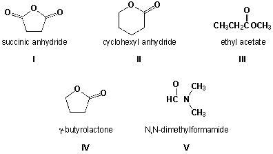 <strong>Which compounds are named correctly?  </strong> A) I, II, III B) II, III, IV C) I, IV, V D) III, IV, V <div style=padding-top: 35px> 