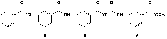 <strong>Which of the following compounds does not yield nicotinamide when reacted with ammonia at room temperature?  </strong> A) I B) II C) III D) IV <div style=padding-top: 35px> 