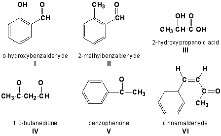 <strong>Which compounds are named correctly? </strong> A) I, II, III B) IV, V, VI C) II, IV, V D) III, IV, VI