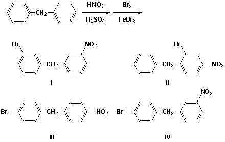 <strong>Which is the major product from the following consecutive reactions?  </strong> A) I B) II C) III D) IV <div style=padding-top: 35px> 