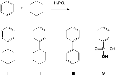 <strong>Which is the product in the following reaction?  </strong> A) I B) II C) III D) IV <div style=padding-top: 35px> 