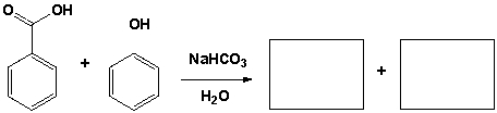 When one mole of sodium bicarbonate is allowed to react with a mixture of one mole of benzoic acid and one mole of phenol, the major organic products are?  <div style=padding-top: 35px> 