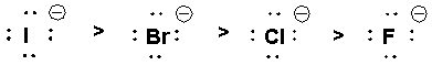 The following nucleophiles are listed in decreasing order of S<sub>N</sub>2 reactivity.