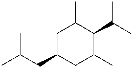 <strong>Which is the IUPAC name for the following compound? </strong> A) cis-5-isobutyl-2-isopropyl-1,3-dimethylcyclohexane B) trans-5-isobutyl-2-isopropyl-1,3-dimethylcyclohexane C) trans-5-isobutyl-2-isopropyl-1,3-dimethylcyclopentane D) cis-1-isobutyl-2-isopropyl-4,5-dimethylcyclohexane