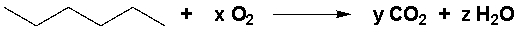 <strong>Which are the stoichiometric coefficients that complete the following equation? </strong> A) x = 9 ½, y = 6, z = 7 B) x = 18, y = 12, z = 14 C) x = 1, y = 1, z = 2 D) x = 6 , y = 6, z = 4