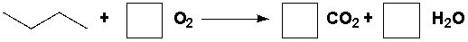 Complete the following reaction by writing the stoichiometric coefficients.