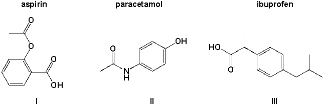 <strong>Which of the three molecules aspirin, paracetamol and ibuprofen contains a carboxyl group? </strong> A) I B) I, III C) II,III D) I, II, III