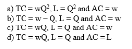 When the production function is given by Q = L, which of the following statements is true?