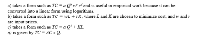 A constant elasticity cost function: