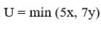 <strong>Consider the utility function .To increase satisfaction the consumer must consume</strong> A)at least 5 units more of B)at least 7 units more of y C)more of both x and y D)more of either x or y