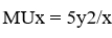 <strong>Suppose for a utility function that the marginal utility for good is given by . Which of the following is correct?</strong> A)The more is better assumption is not satisfied for in this utility function. B)The more is better assumption is satisfied for in this utility function. C)This shows a positive and increasing marginal utility of x. D)The marginal rate of substitution must be diminishing.