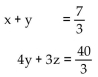 Solve. -  2x + z = 8