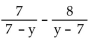 Subtract. Simplify, if possible. - 