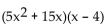 <strong>Factor. </strong> A) Prime B) 5x(x - 3)(x + 4) C) 5x(x + 3)(x - 4) D)