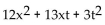 <strong>Factor. </strong> A) (3x - t)(4x - 3t) B) (12x + t)(x + 3t) C) Prime D) (3x + t)(4x + 3t)