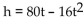 Solve the problem. -If an object is thrown upward with an initial velocity of 80 ft/sec, its height after t sec is given by Find the number of seconds before the object hits the ground.